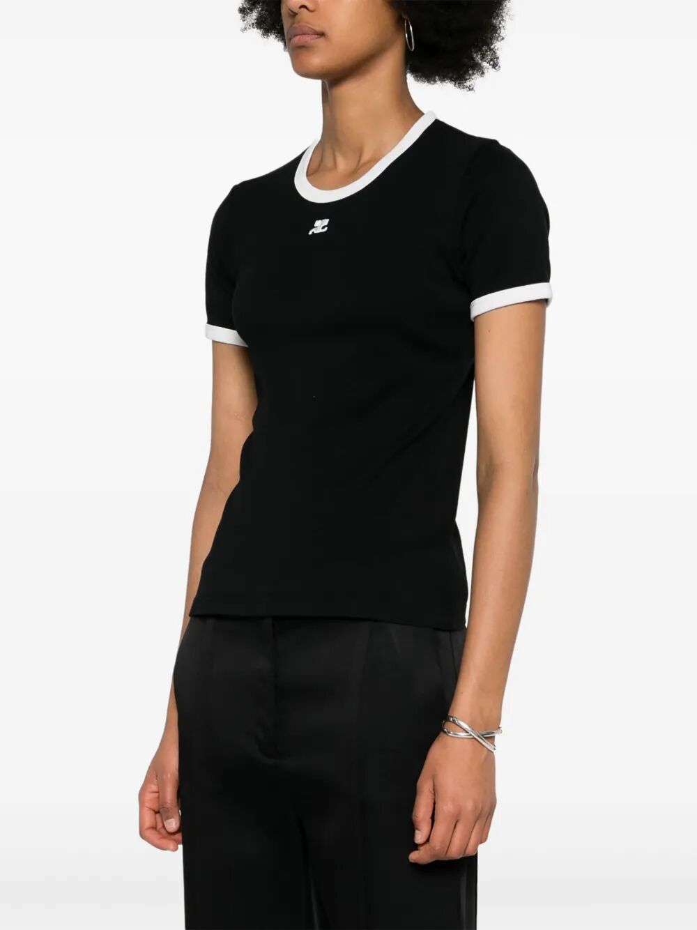 Courreges "SIGNATURE CONTRAST" T-SHIRT Size S / US 4 / IT 40 - 5 Thumbnail