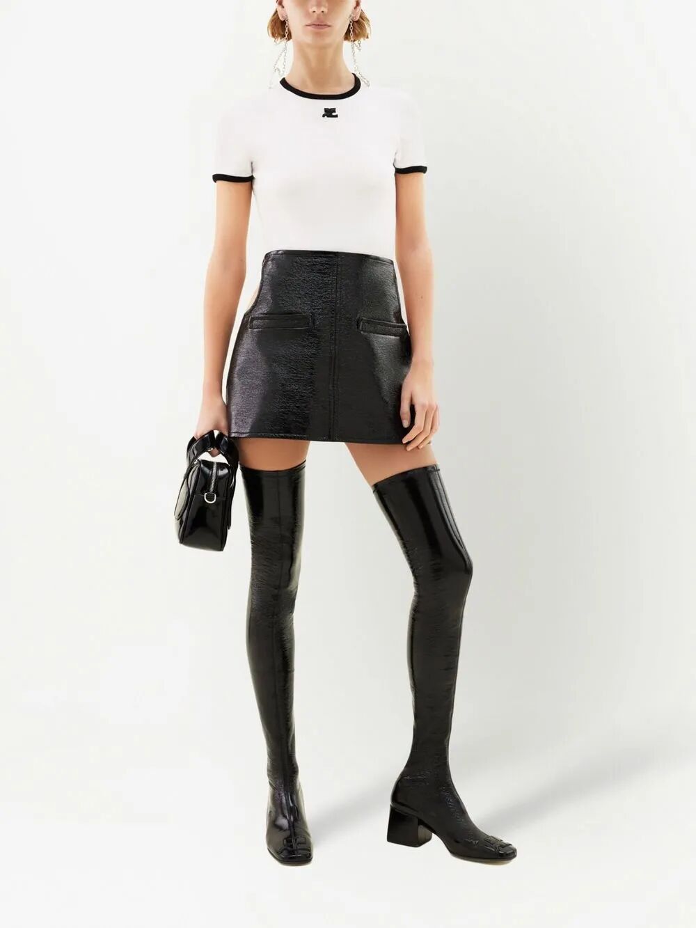 Courreges "SIGNATURE CONTRAST" T-SHIRT Size S / US 4 / IT 40 - 4 Thumbnail