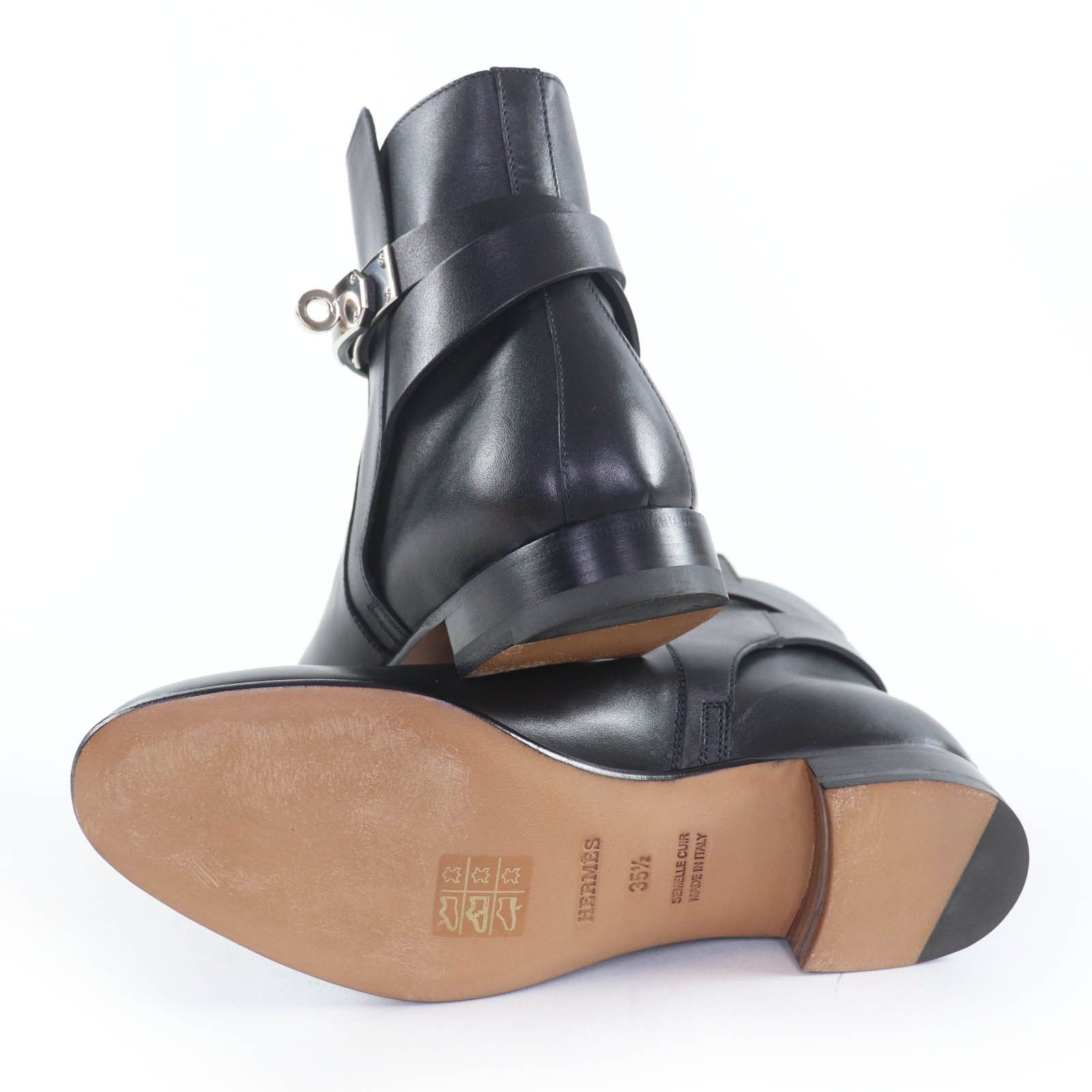 Hermes Hermes Hermès Neo Kelly Buckle35.5 Leather Short Boots Leather Shoes DUTY FREE for USA Size ONE SIZE - 7 Thumbnail