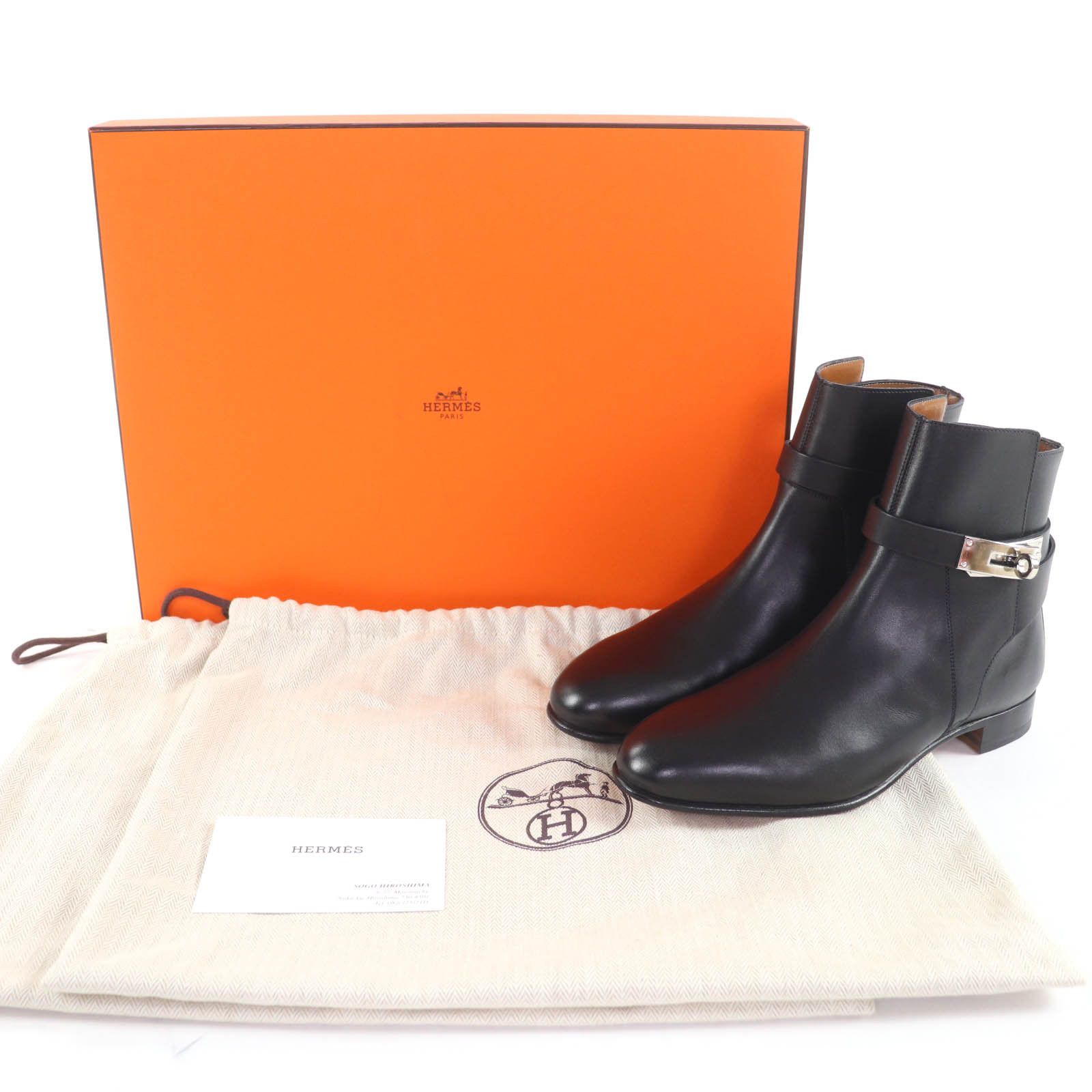 Hermes Hermes Hermès Neo Kelly Buckle35.5 Leather Short Boots Leather Shoes DUTY FREE for USA Size ONE SIZE - 2 Thumbnail