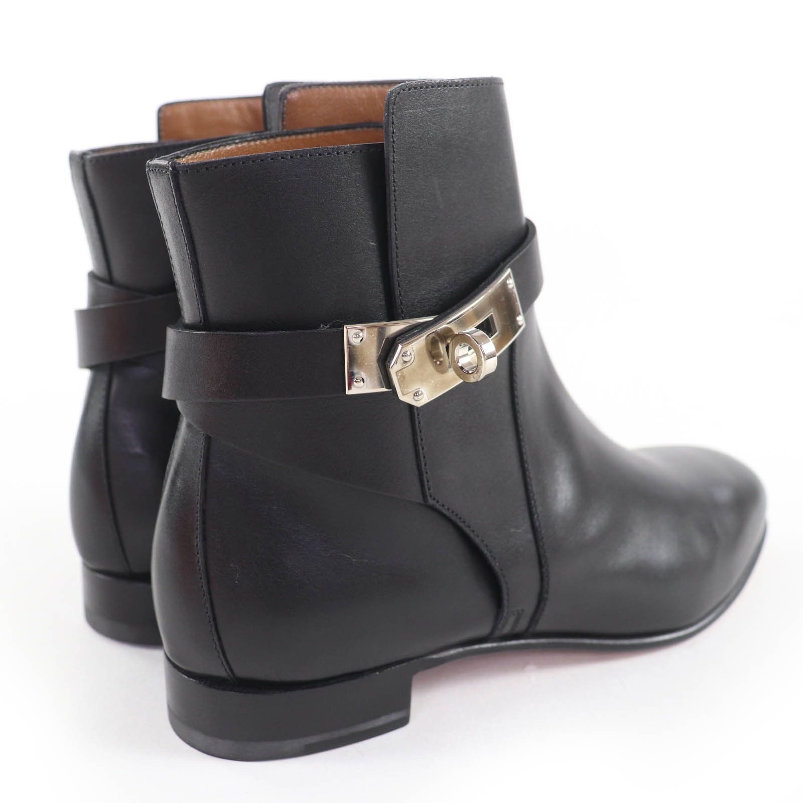 Hermes Hermes Hermès Neo Kelly Buckle35.5 Leather Short Boots Leather Shoes DUTY FREE for USA Size ONE SIZE - 3 Thumbnail