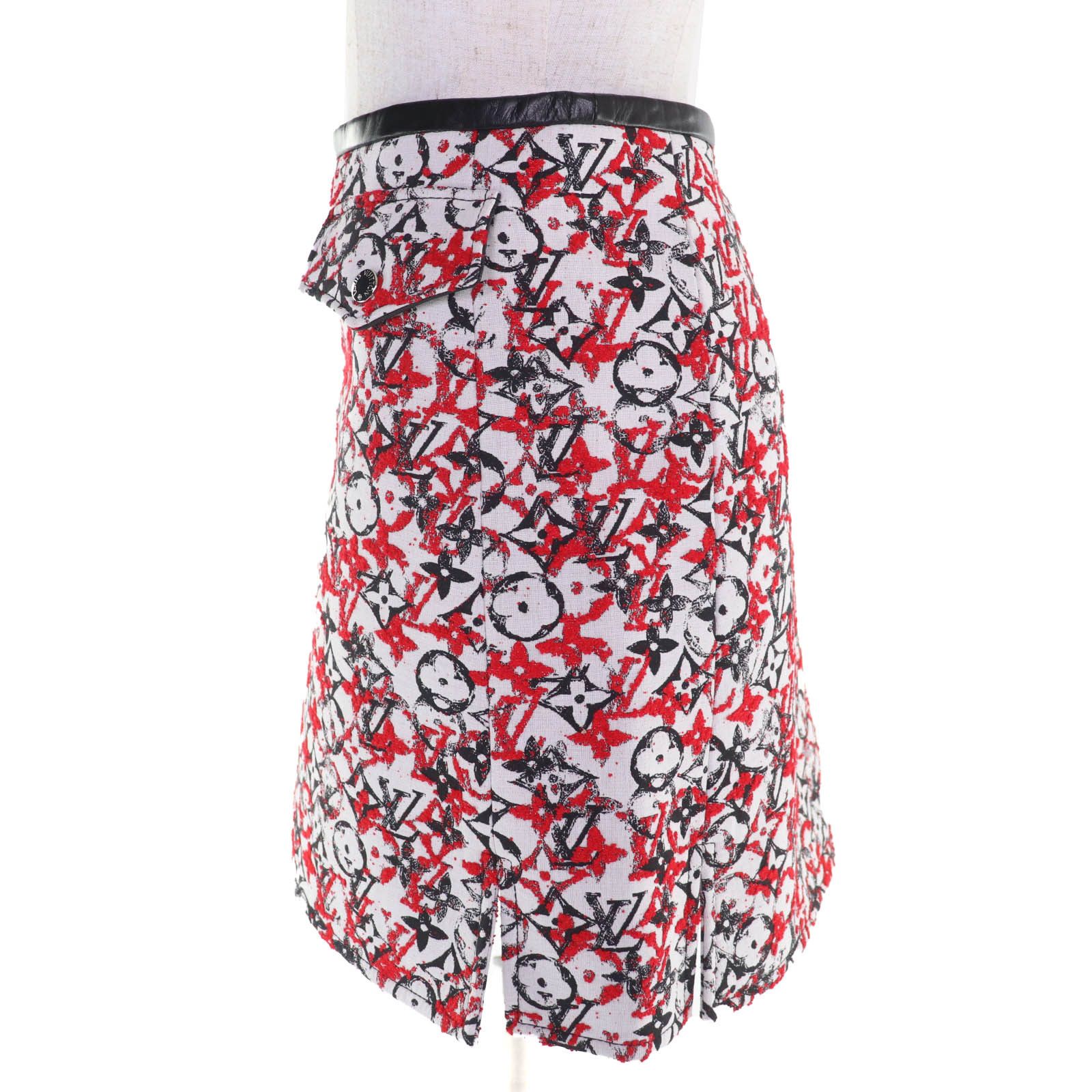 Louis Vuitton Louis Vuitton Louis Vuitton Monogram Jacquard Leather Trim Skirt Canvas Skirts DUTY FREE for USA Size ONE SIZE - 2 Thumbnail