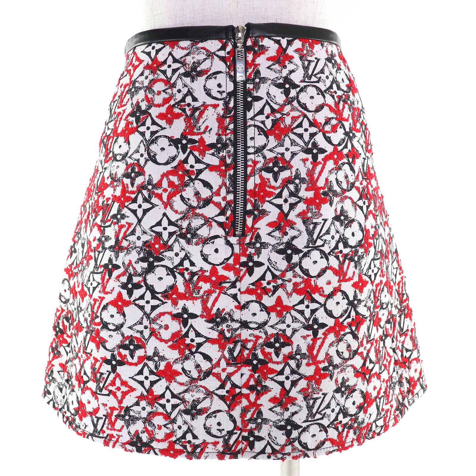 Louis Vuitton Louis Vuitton Louis Vuitton Monogram Jacquard Leather Trim Skirt Canvas Skirts DUTY FREE for USA Size ONE SIZE - 3 Thumbnail