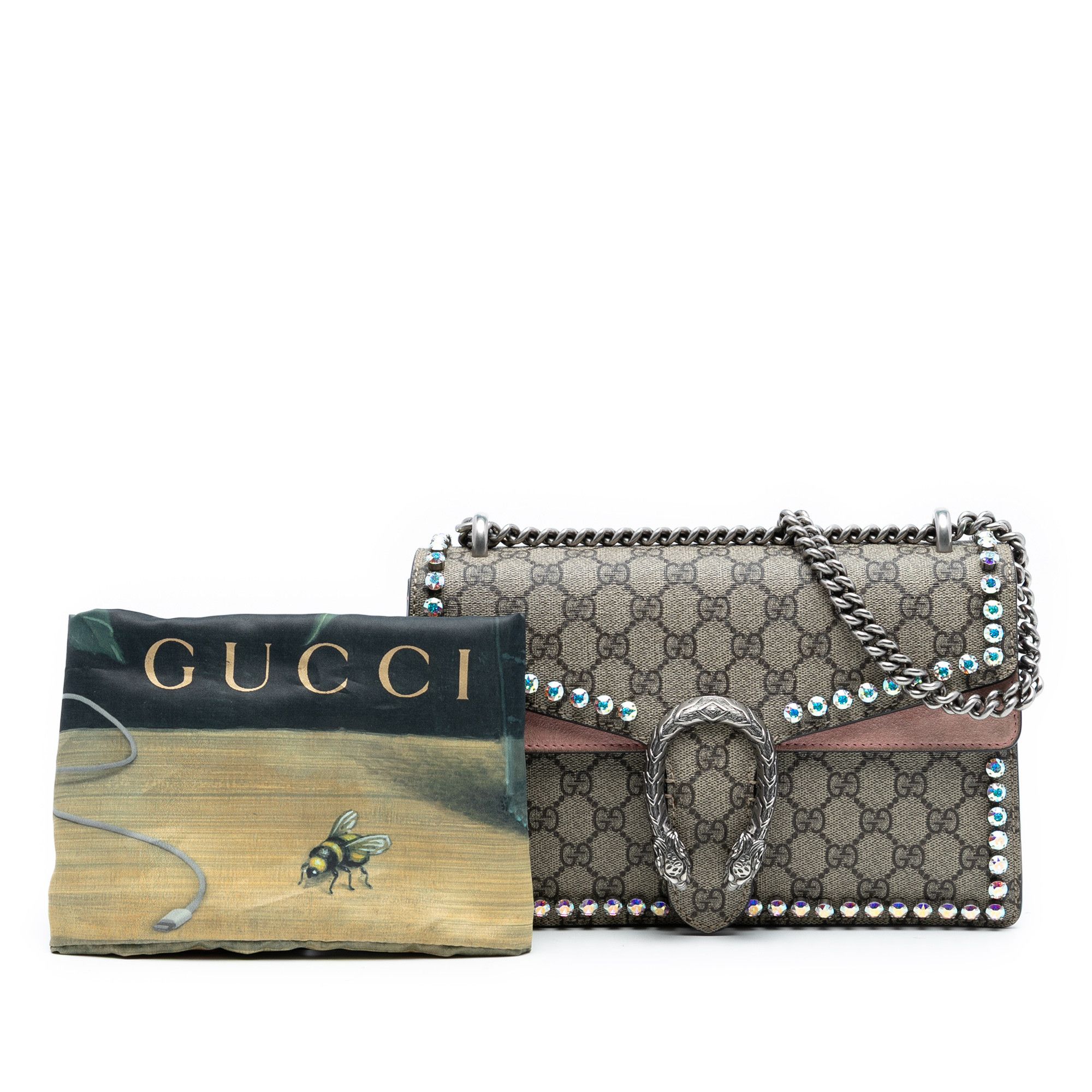 Gucci Gucci Medium GG Supreme Crystal Dionysus Shoulder Bag Size ONE SIZE - 8 Thumbnail