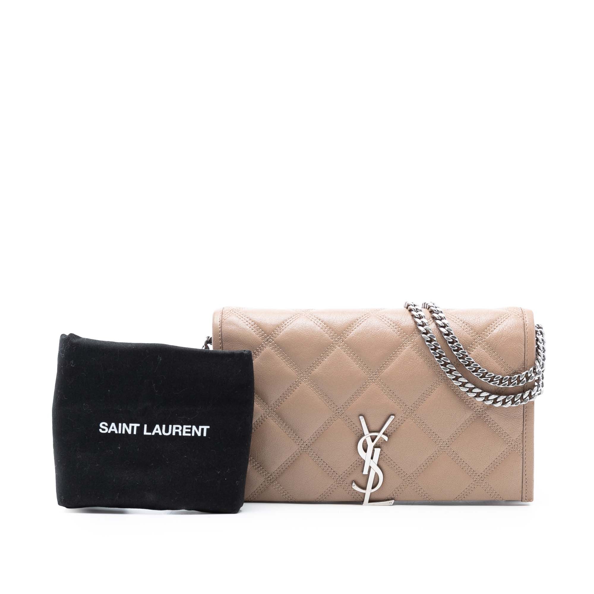 Yves Saint Laurent Yves Saint Laurent Quilted Diamond Lambskin Becky Wallet on Chain Size ONE SIZE - 8 Thumbnail
