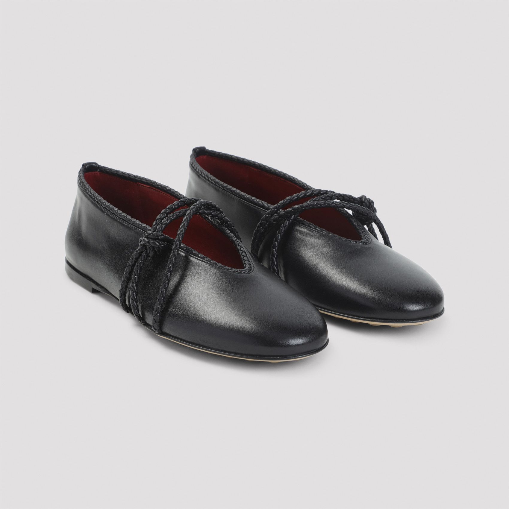 Bottega Veneta Rosa Lamb Leather Ballerinas