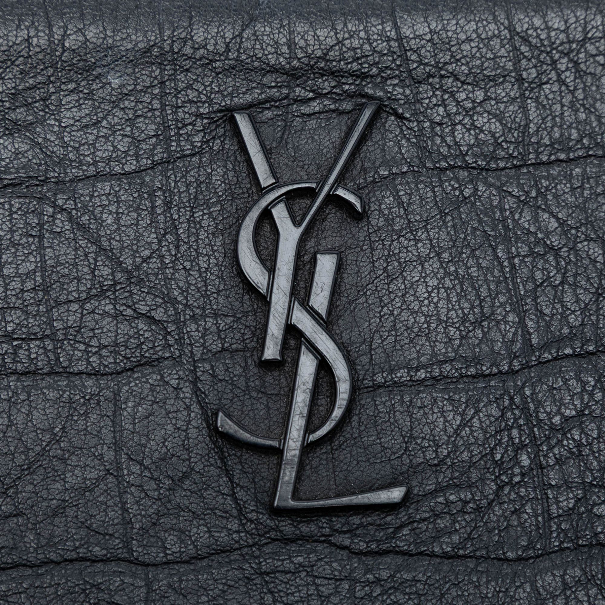 Yves Saint Laurent Yves Saint Laurent Croc Embossed Leather Monogram Clutch Size ONE SIZE - 6 Thumbnail