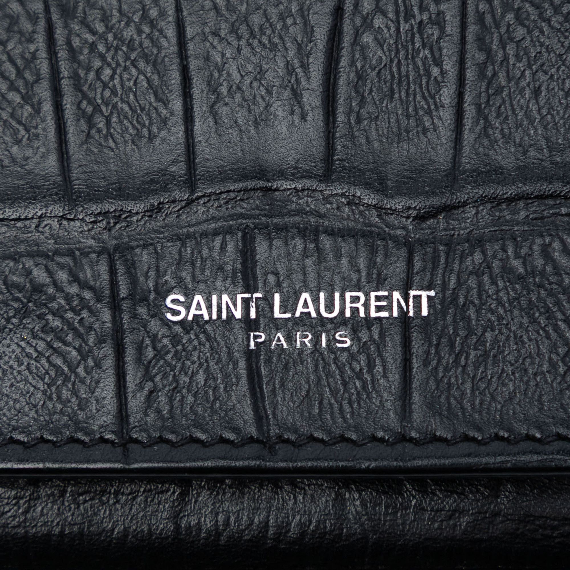 Yves Saint Laurent Yves Saint Laurent Croc Embossed Leather Wallet On Chain Size ONE SIZE - 5 Thumbnail