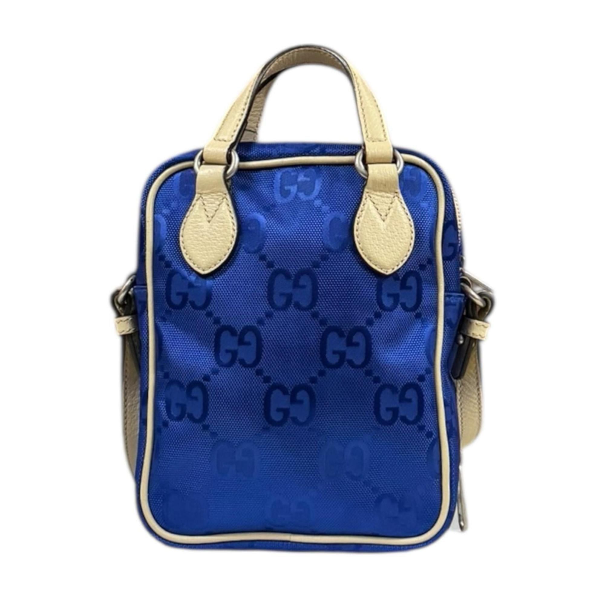 Gucci Gucci Ob the Grid Shoulder Bag, Nylon 625850, Blue, Unisex, GUCCI 2-Way Size ONE SIZE - 3 Thumbnail