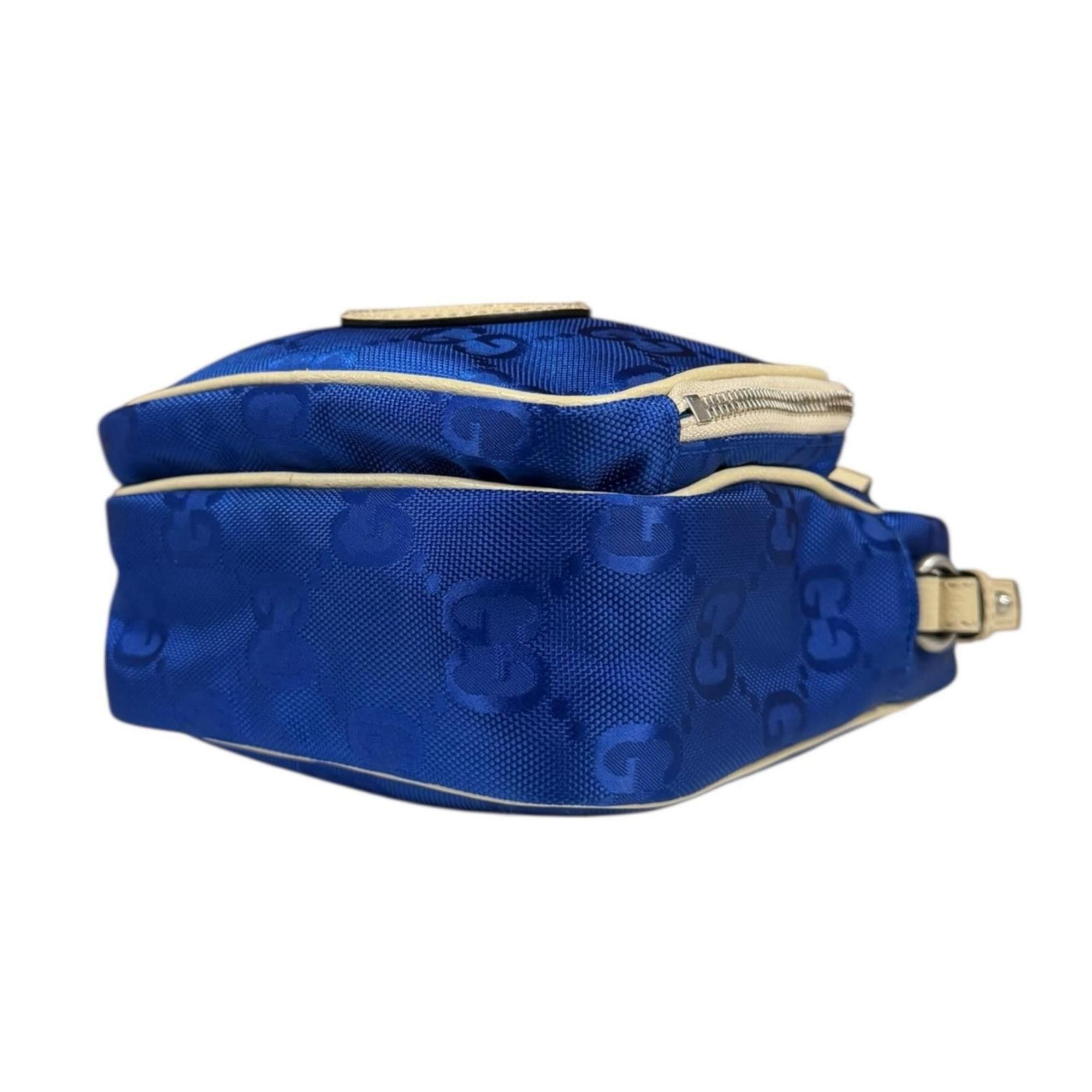 Gucci Gucci Ob the Grid Shoulder Bag, Nylon 625850, Blue, Unisex, GUCCI 2-Way Size ONE SIZE - 5 Thumbnail