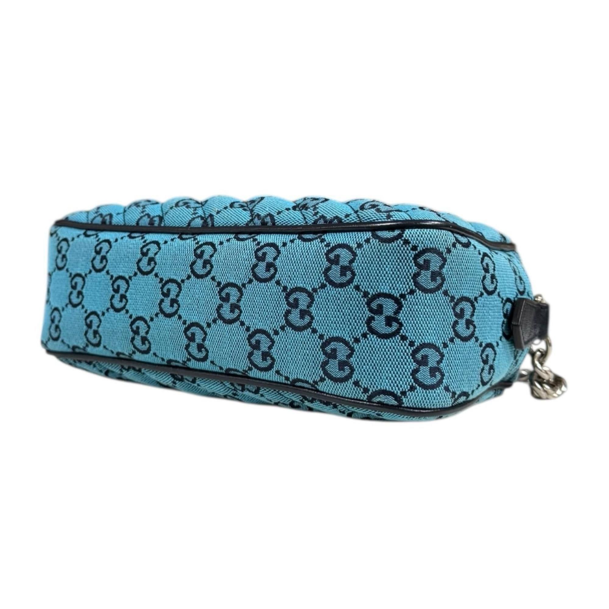 Gucci Gucci Quilted Chain Shoulder Bag GG Marmont Canvas 447632 Blue Women's GUCCI Size ONE SIZE - 5 Thumbnail