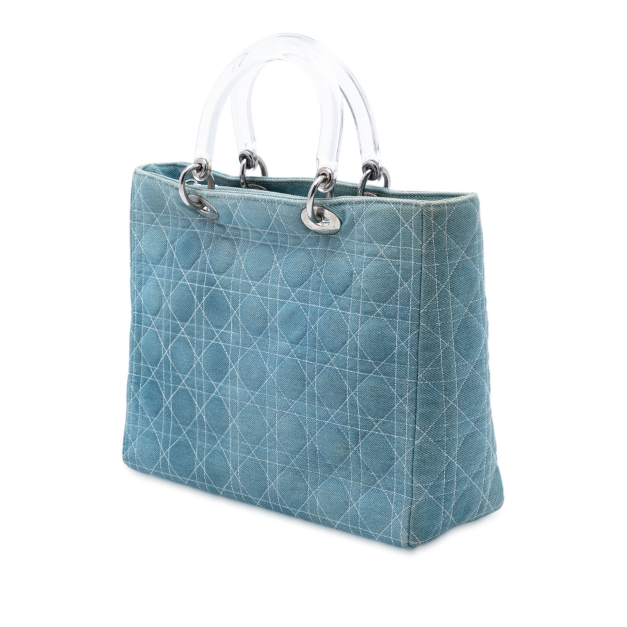 Dior Dior Large Denim Cannage Acrylic Handles Lady Dior Size ONE SIZE - 2 Thumbnail