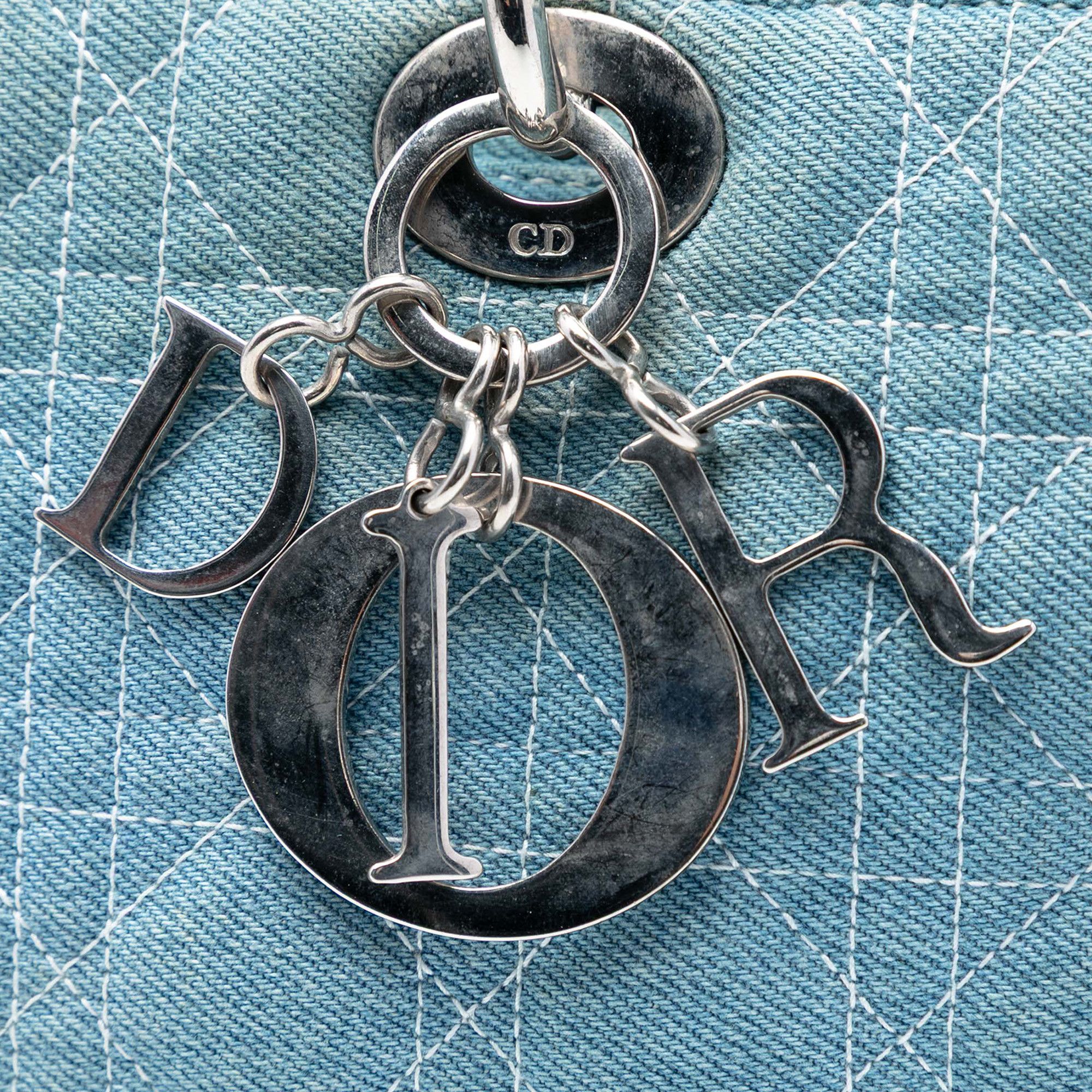 Dior Dior Large Denim Cannage Acrylic Handles Lady Dior Size ONE SIZE - 6 Thumbnail