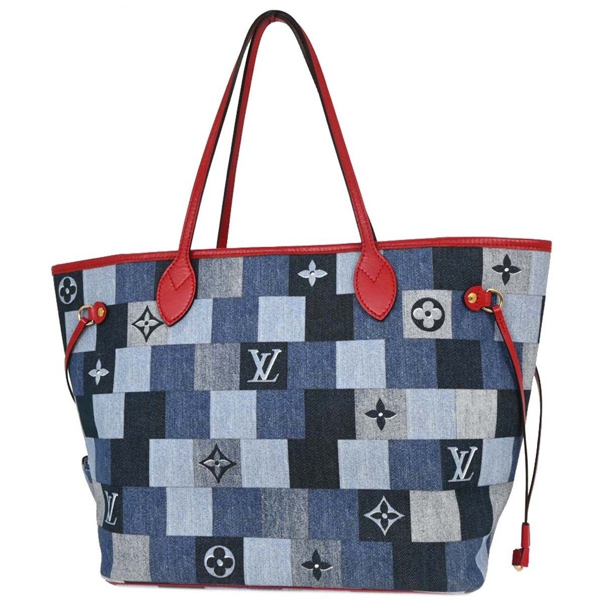 Louis Vuitton Louis Vuitton Neverfull Tote Damier and Monogram Patchwork Denim Size ONE SIZE - 2 Thumbnail