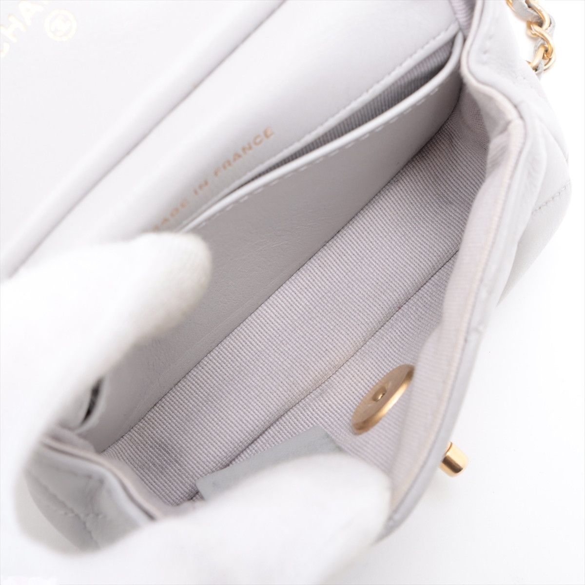 Chanel Chanel Lady Handle Flap Card Holder on Chain Quilted Calfskin Size ONE SIZE - 4 Thumbnail