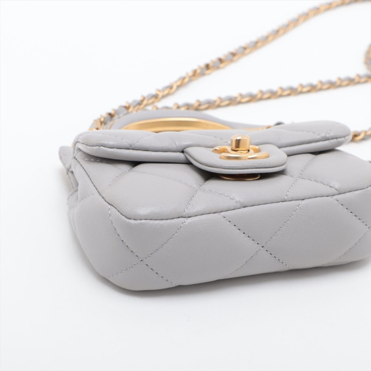Chanel Chanel Lady Handle Flap Card Holder on Chain Quilted Calfskin Size ONE SIZE - 8 Thumbnail