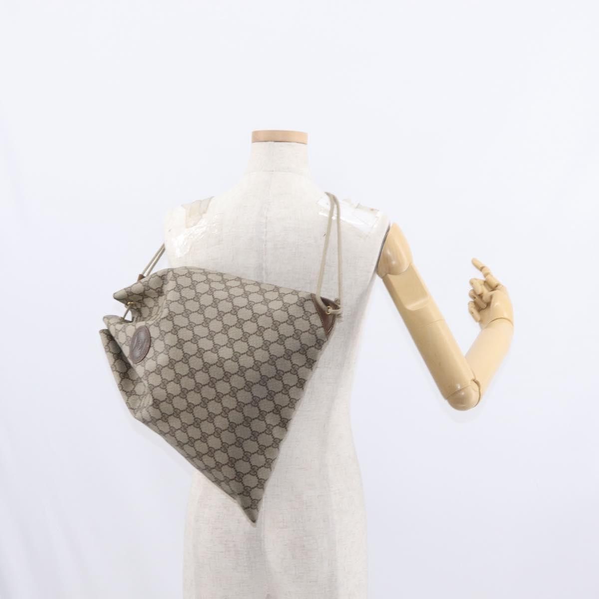 Gucci Gucci Drawstring Shoulder Bag GG Canvas with Leather Size ONE SIZE - 14 Thumbnail