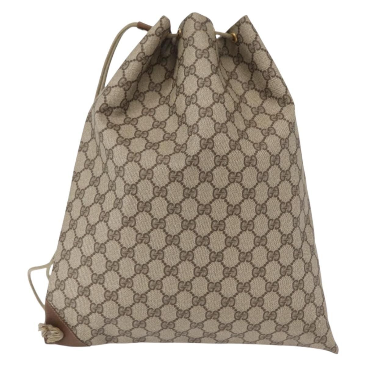 Gucci Gucci Drawstring Shoulder Bag GG Canvas with Leather Size ONE SIZE - 2 Thumbnail