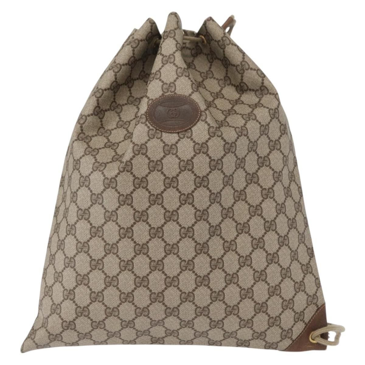 Gucci Gucci Drawstring Shoulder Bag GG Canvas with Leather Size ONE SIZE - 18 Thumbnail