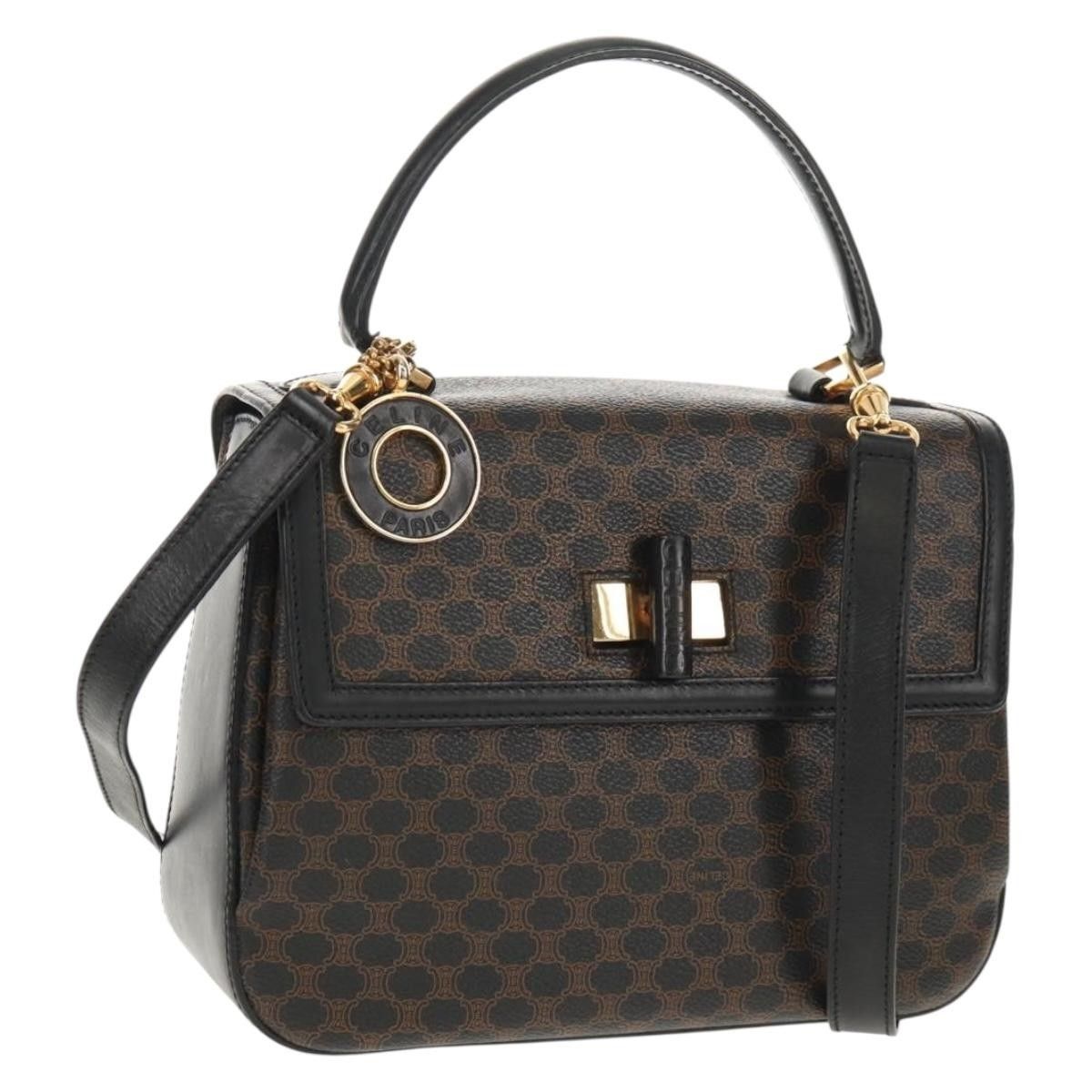 Celine Celine Vintage Convertible Top Handle Bag Macadam Coated Canvas Size ONE SIZE - 18 Thumbnail
