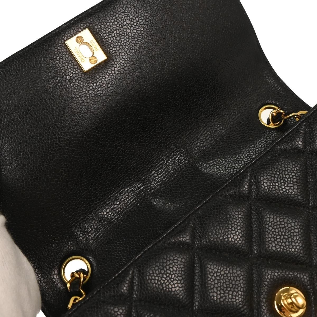 Chanel Chanel Vintage CC Flap Shoulder Bag Quilted Caviar Size ONE SIZE - 8 Thumbnail