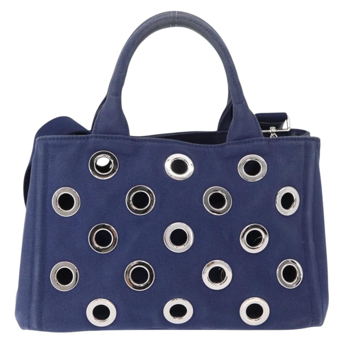 Prada Prada Canapa Convertible Tote Grommet Embellished Canvas Size ONE SIZE - 2 Thumbnail