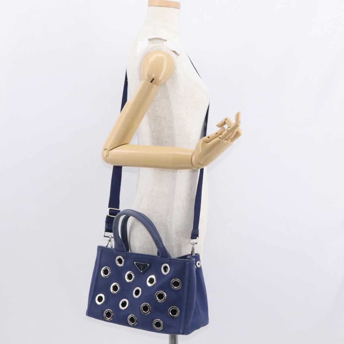 Prada Prada Canapa Convertible Tote Grommet Embellished Canvas Size ONE SIZE - 12 Thumbnail