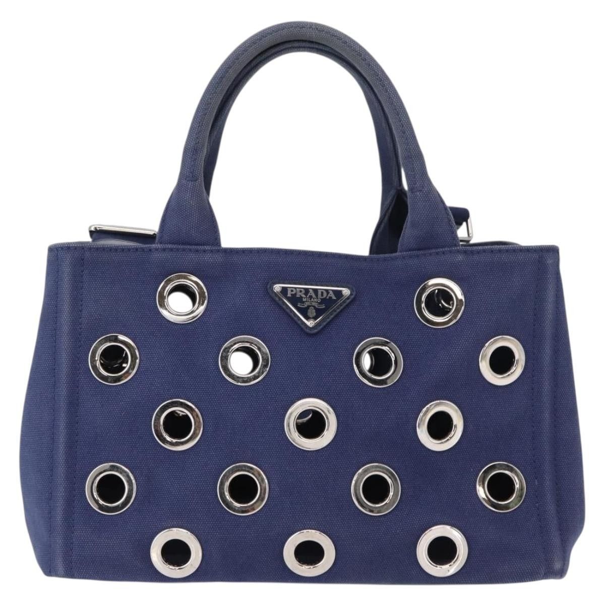 Prada Prada Canapa Convertible Tote Grommet Embellished Canvas Size ONE SIZE - 16 Thumbnail