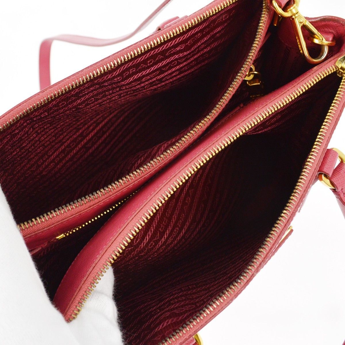 Prada Prada Double Zip Lux Tote Saffiano Leather Size ONE SIZE - 12 Thumbnail