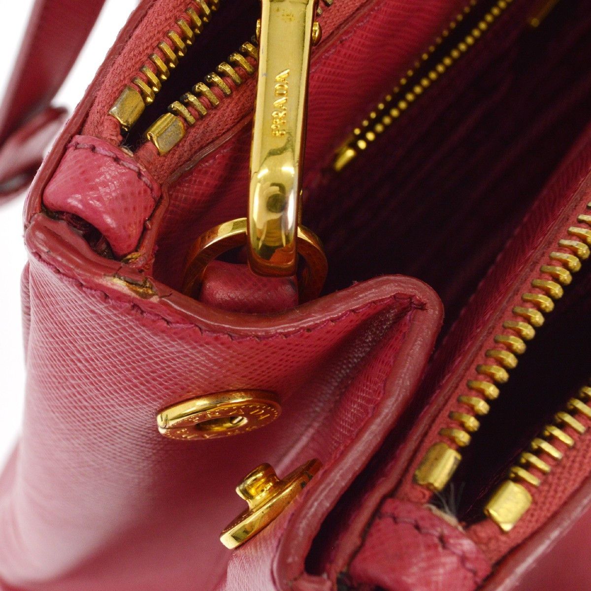 Prada Prada Double Zip Lux Tote Saffiano Leather Size ONE SIZE - 11 Thumbnail