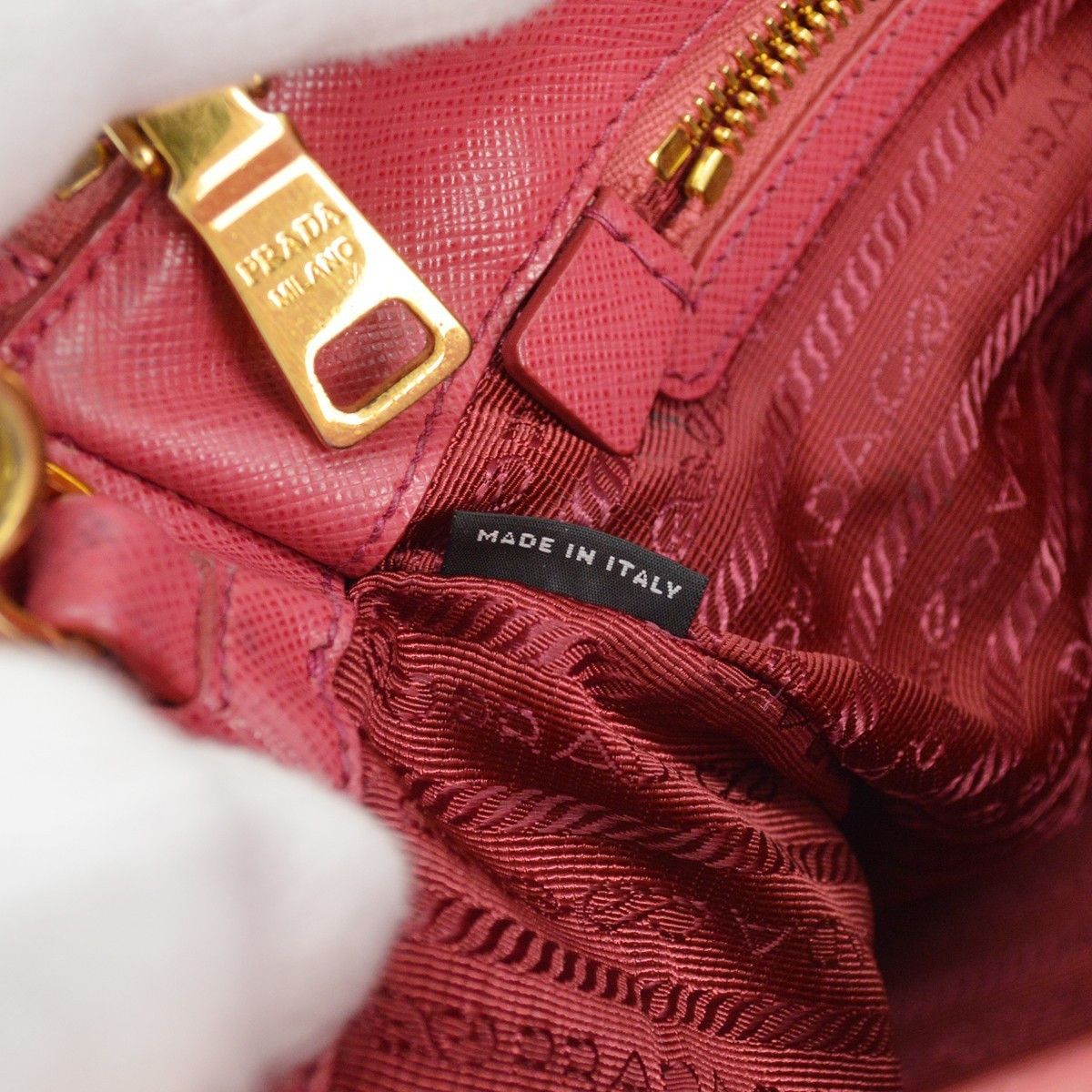 Prada Prada Double Zip Lux Tote Saffiano Leather Size ONE SIZE - 4 Thumbnail