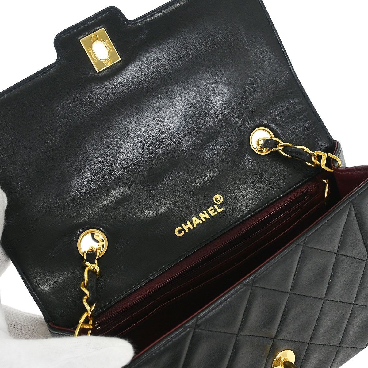 Chanel Chanel Vintage CC Chain Flap Bag Quilted Lambskin Size ONE SIZE - 7 Thumbnail