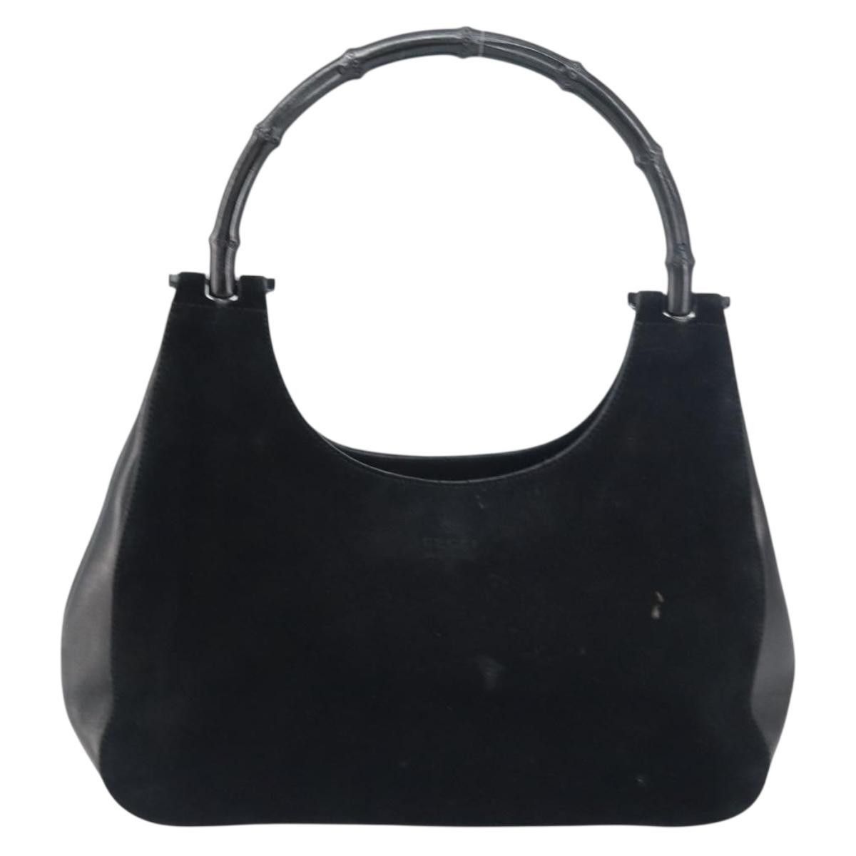 Gucci Gucci Vintage Bamboo Handle Bag Suede Size ONE SIZE - 18 Thumbnail