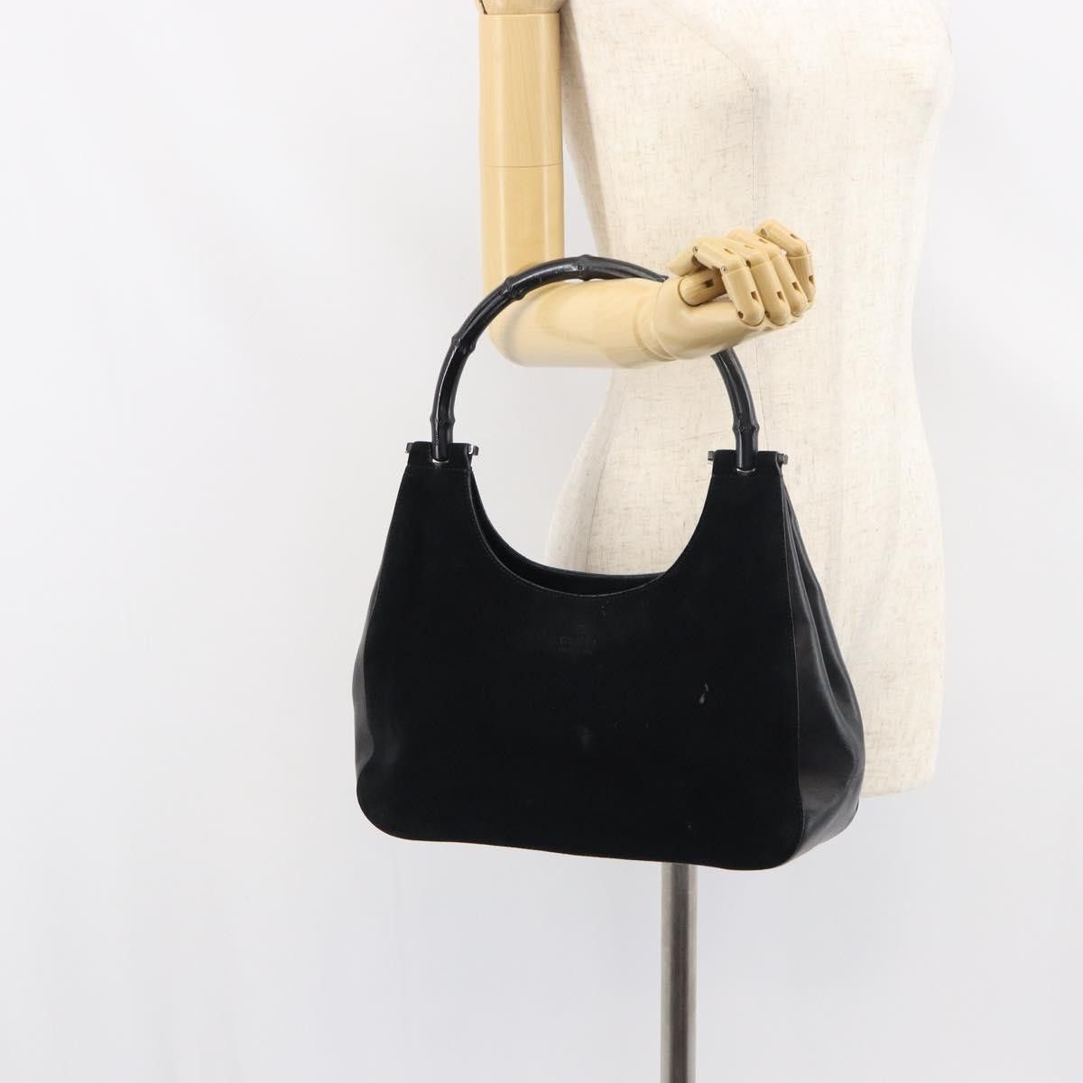 Gucci Gucci Vintage Bamboo Handle Bag Suede Size ONE SIZE - 13 Thumbnail
