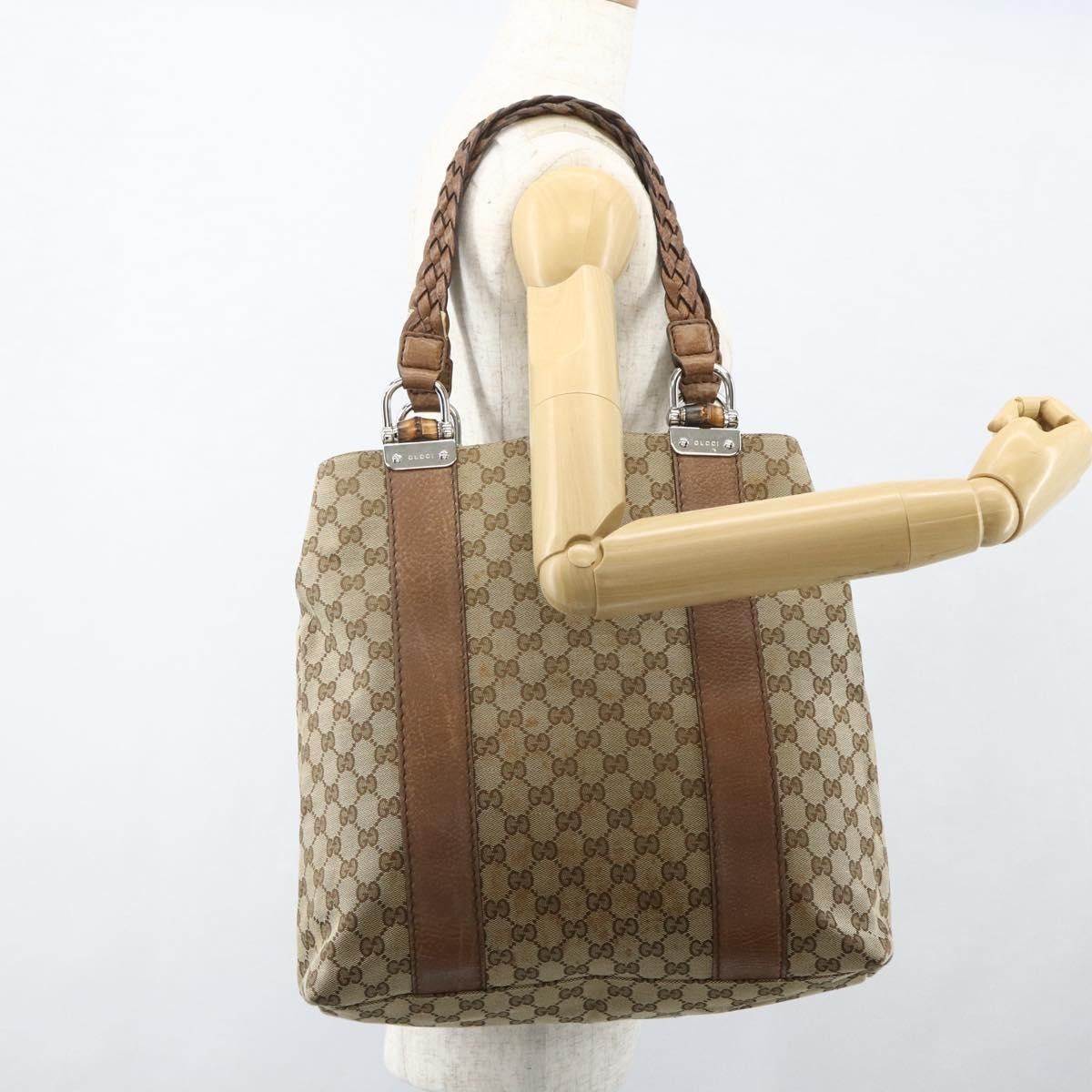 Gucci Gucci Bamboo Bar Tote GG Canvas Size ONE SIZE - 12 Thumbnail