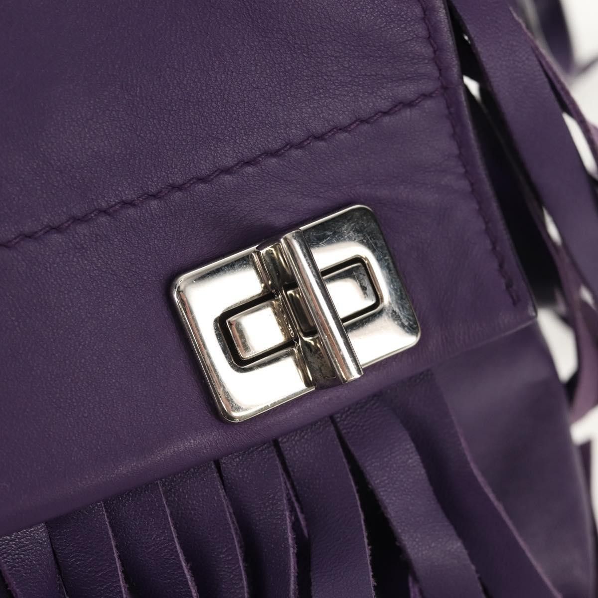 Prada Prada Double Turn Lock Flap Bag Leather with Fringe Size ONE SIZE - 13 Thumbnail