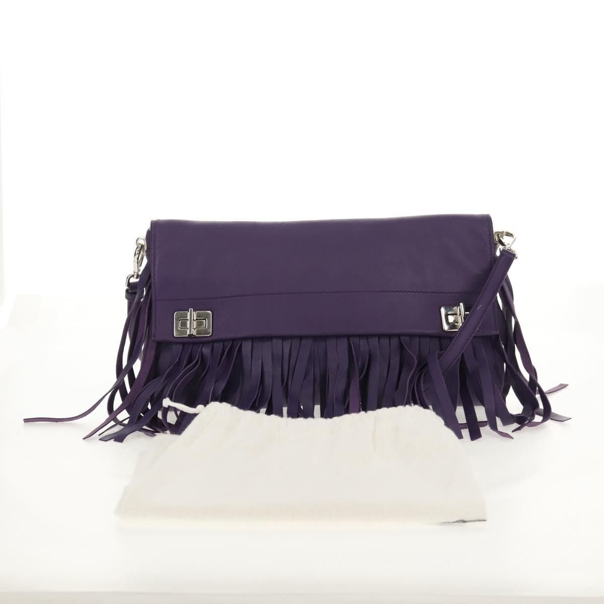 Prada Prada Double Turn Lock Flap Bag Leather with Fringe Size ONE SIZE - 16 Thumbnail