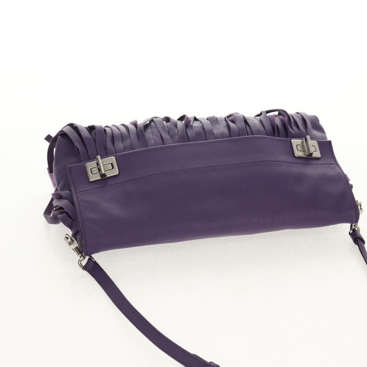 Prada Prada Double Turn Lock Flap Bag Leather with Fringe Size ONE SIZE - 18 Thumbnail