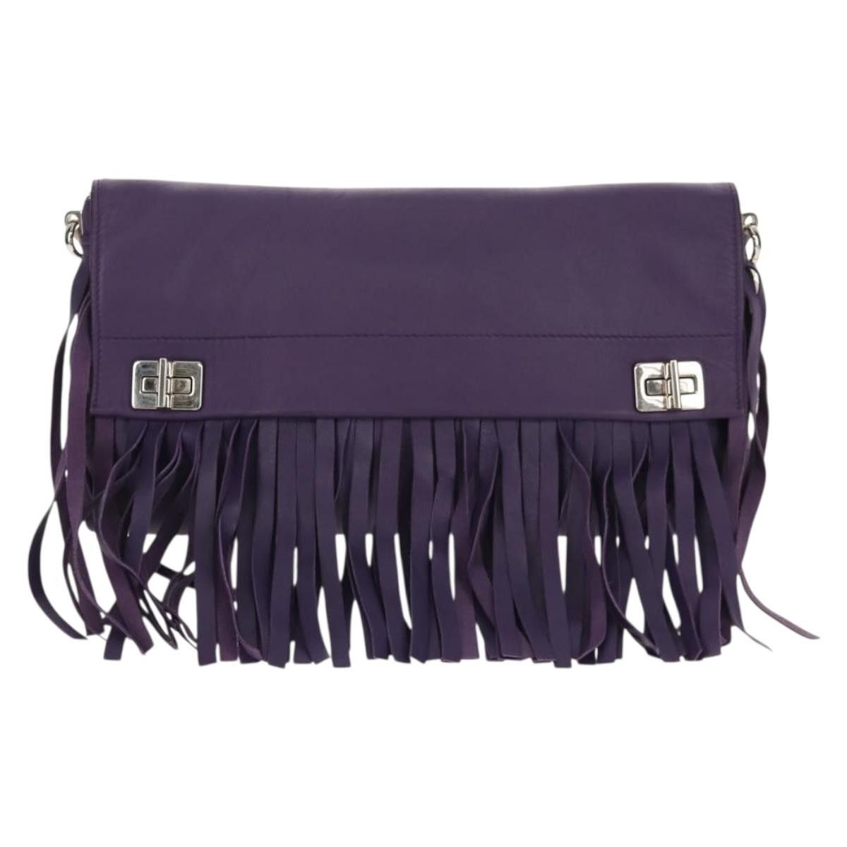 Prada Prada Double Turn Lock Flap Bag Leather with Fringe Size ONE SIZE - 20 Thumbnail