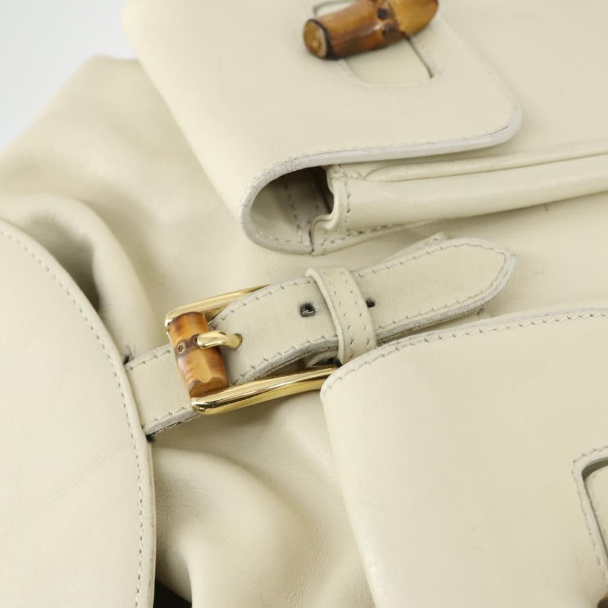 Gucci Gucci Vintage Bamboo Backpack Leather Size ONE SIZE - 15 Thumbnail