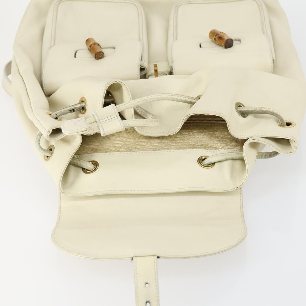 Gucci Gucci Vintage Bamboo Backpack Leather Size ONE SIZE - 21 Thumbnail