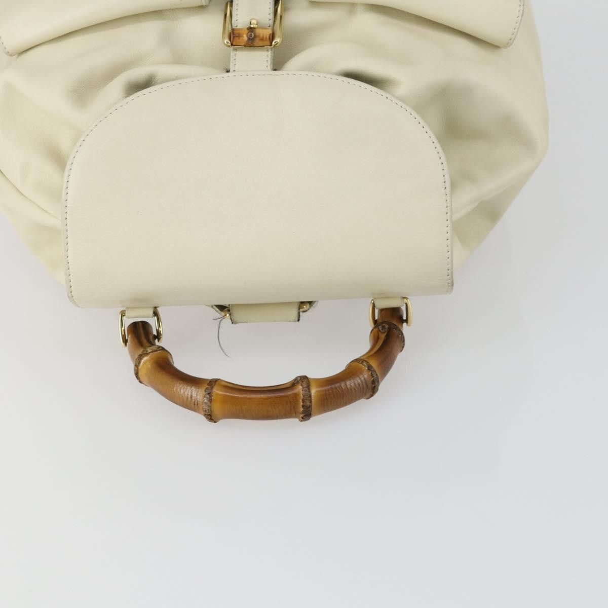 Gucci Gucci Vintage Bamboo Backpack Leather Size ONE SIZE - 8 Thumbnail