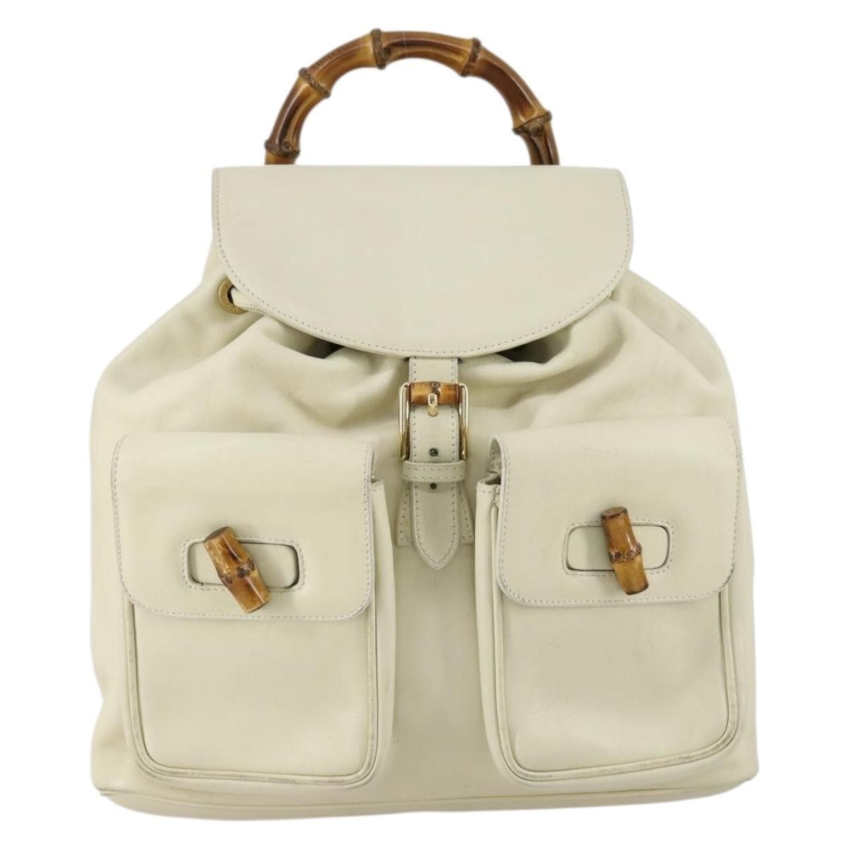 Gucci Gucci Vintage Bamboo Backpack Leather Size ONE SIZE - 24 Thumbnail