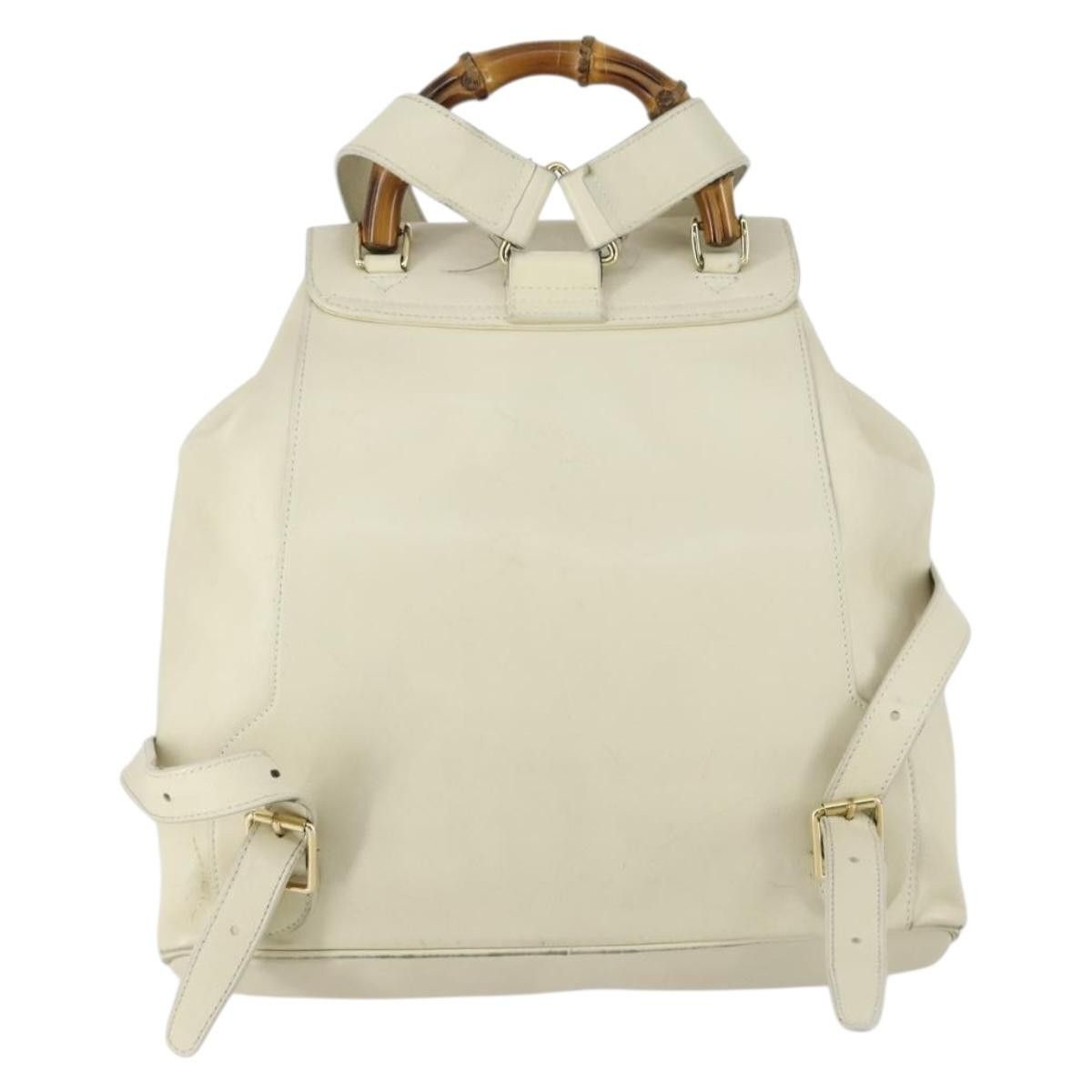Gucci Gucci Vintage Bamboo Backpack Leather Size ONE SIZE - 2 Thumbnail