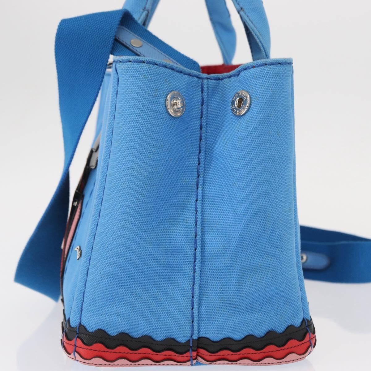 Prada Prada Canapa Convertible Tote Canvas with Applique Size ONE SIZE - 3 Thumbnail