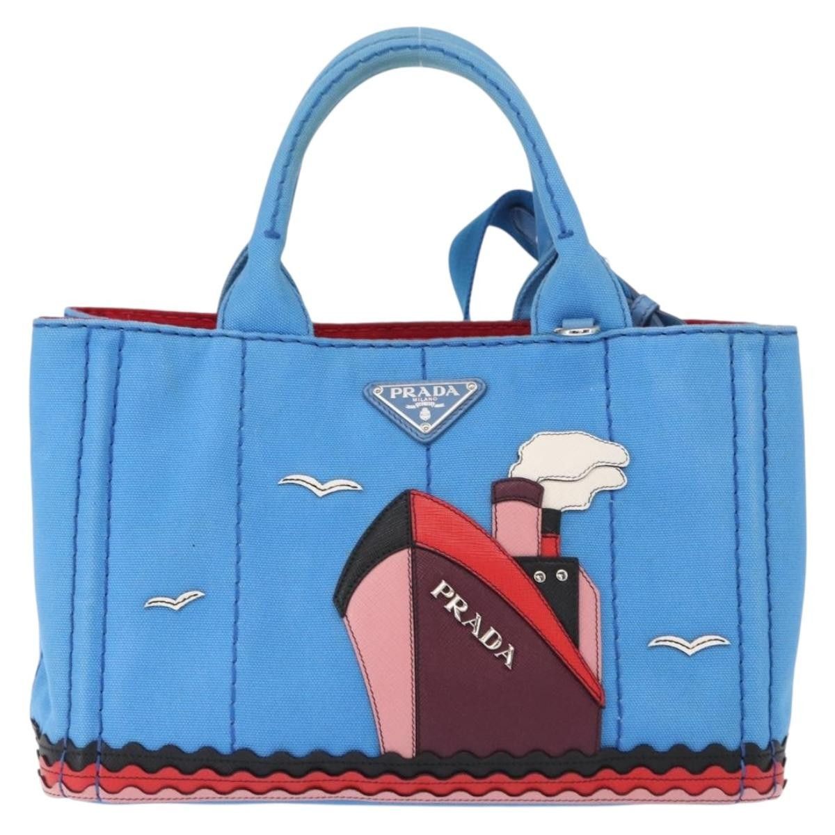 Prada Prada Canapa Convertible Tote Canvas with Applique Size ONE SIZE - 24 Thumbnail