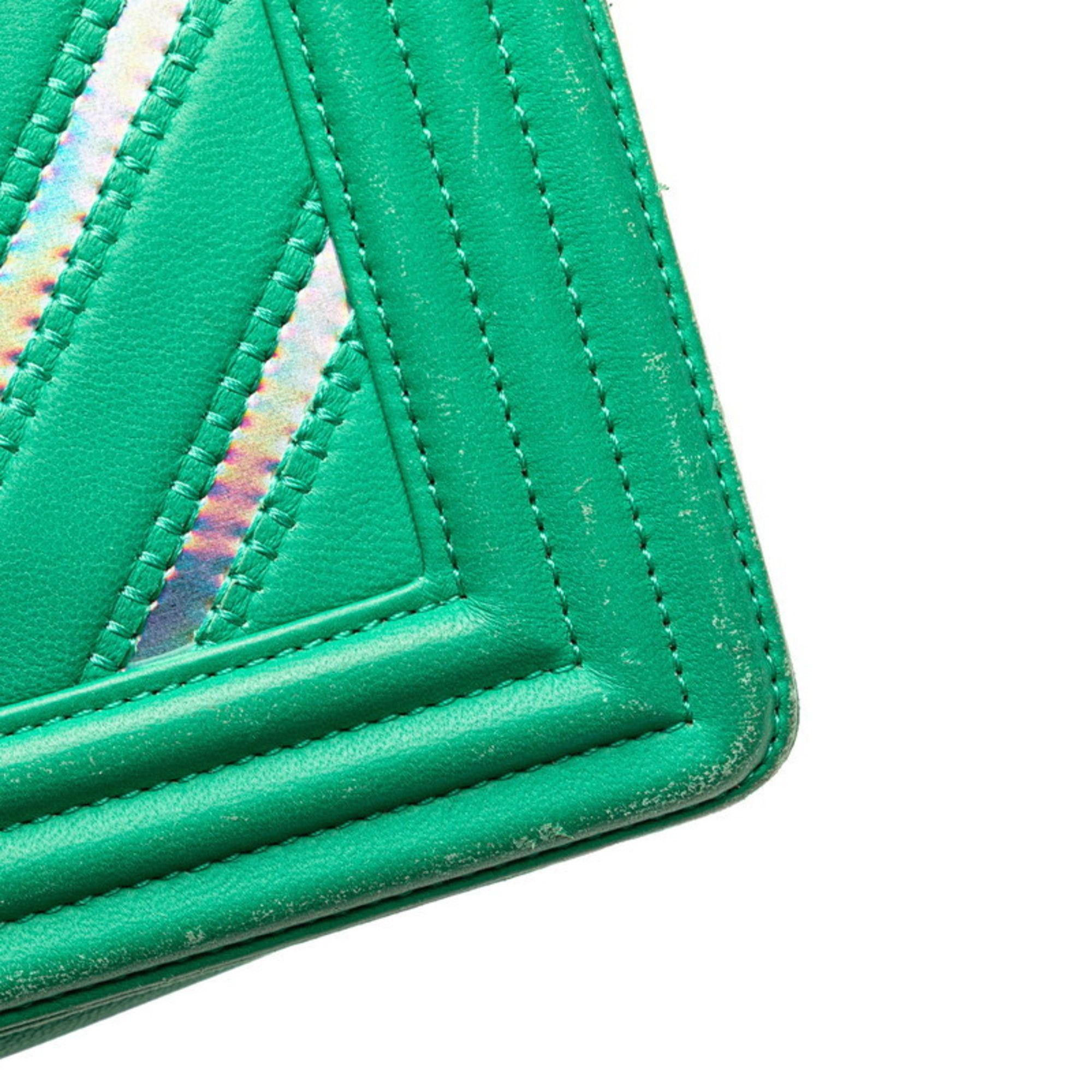 Chanel Chanel Boy Flap Bag Chevron Lambskin with Holographic PVC Size ONE SIZE - 7 Thumbnail