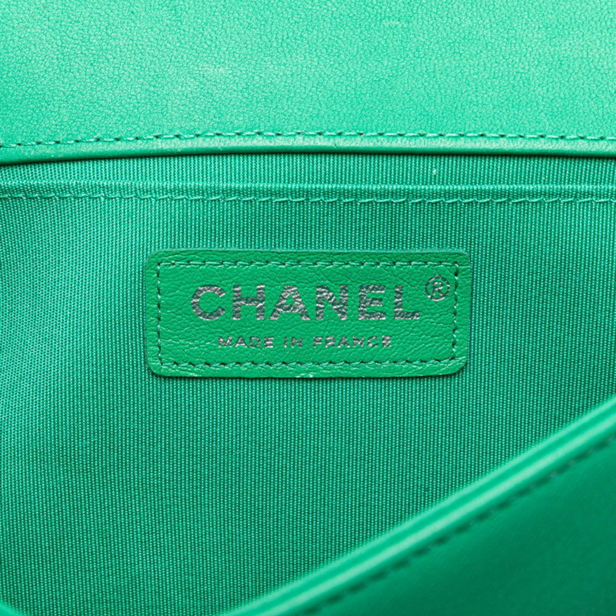 Chanel Chanel Boy Flap Bag Chevron Lambskin with Holographic PVC Size ONE SIZE - 4 Thumbnail
