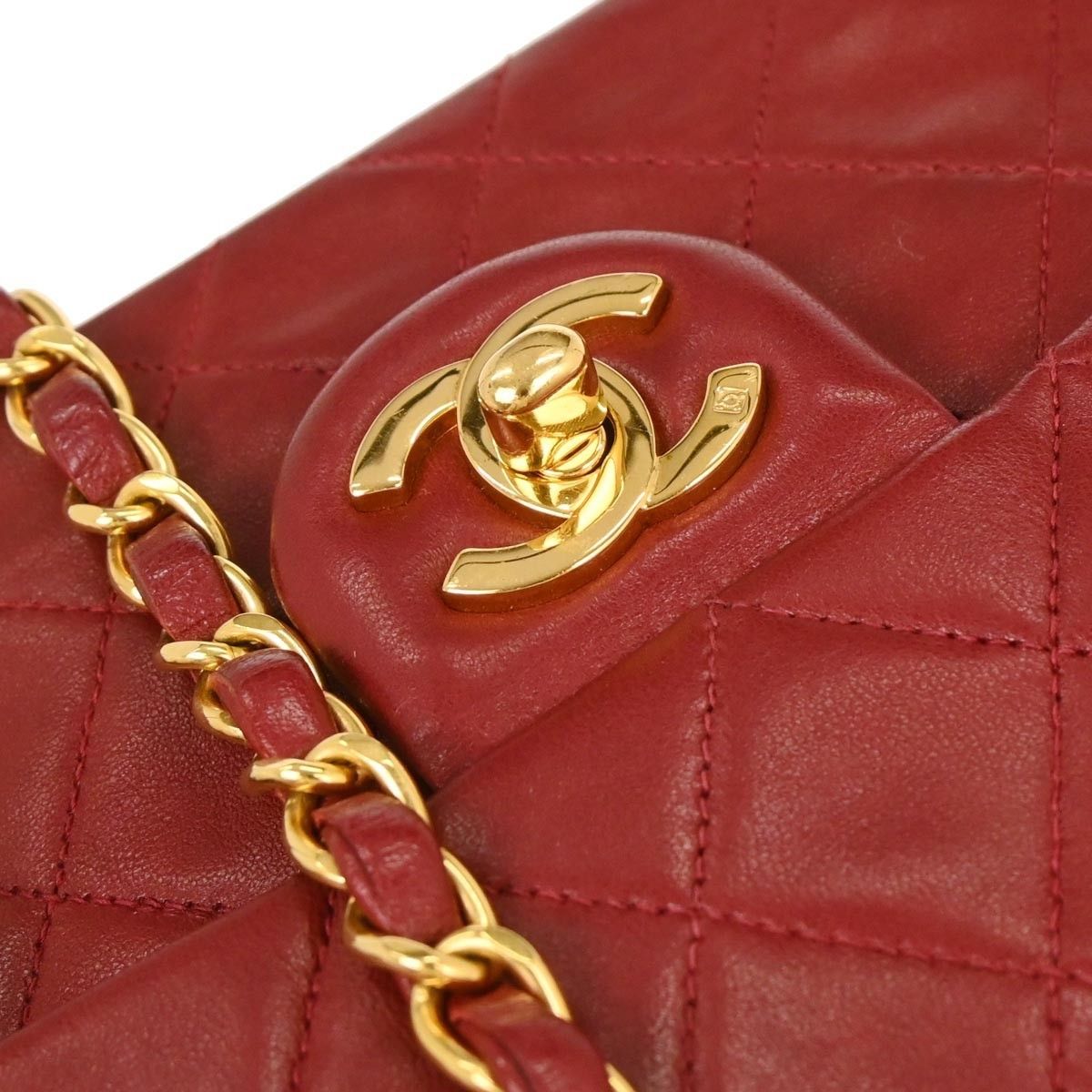 Chanel Chanel Vintage Square Classic Single Flap Bag Quilted Lambskin Size ONE SIZE - 9 Thumbnail