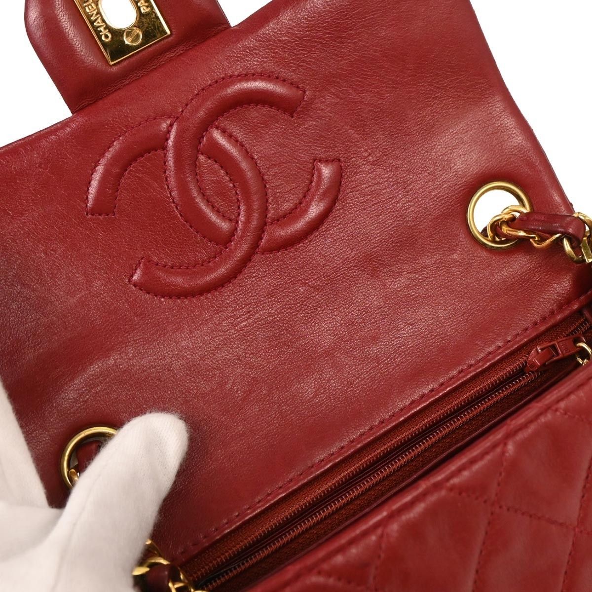 Chanel Chanel Vintage Square Classic Single Flap Bag Quilted Lambskin Size ONE SIZE - 8 Thumbnail